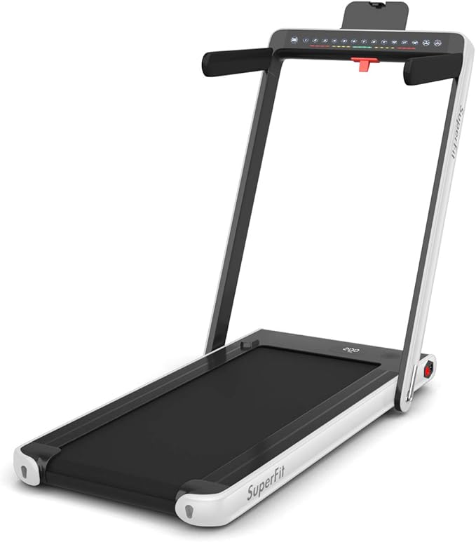 GYMAX Walking Pad, 2.25HP Dual Display Foldable Treadmill for Home with Remote/Smart App Control, Portable Compact Treadmill for Office Under Desk, Folding Running Machine for Small Spaces-StrideForce Fitness