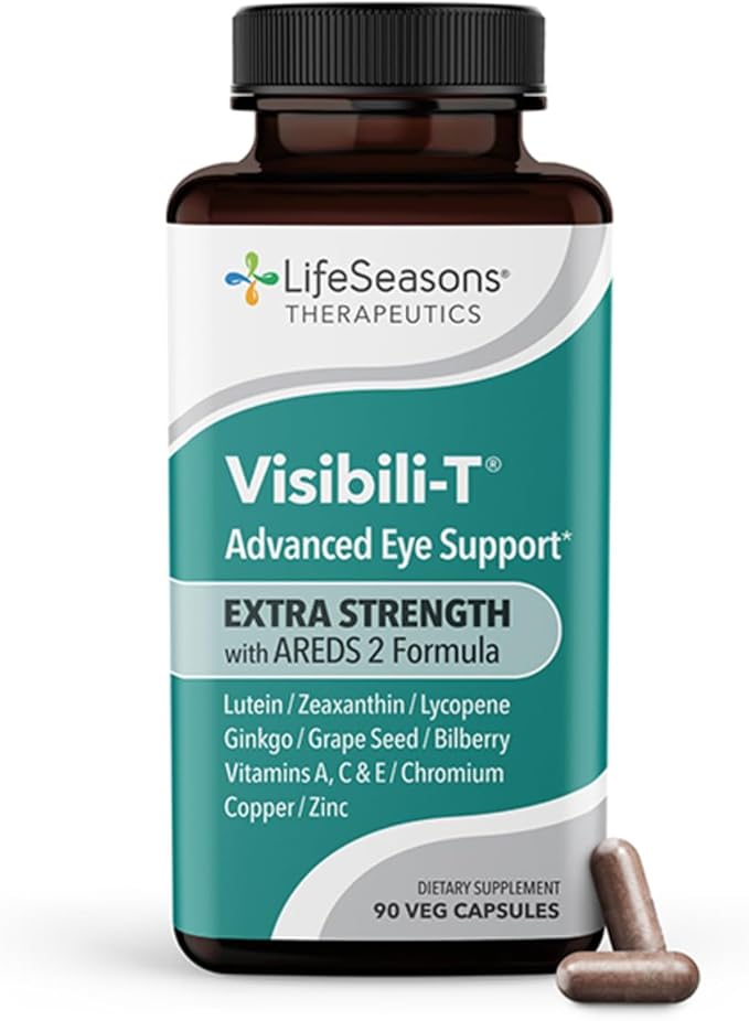 Visibili-T Extra Strength with AREDS 2 Formula - Vitamin Supplement for Eye Health & Vision Support - Lutein, Zeaxanthin, Chromium, Carrot, Bilberry, Grape Seed Extract & Ginkgo Biloba - 90 Capsules-StrideForce Fitness