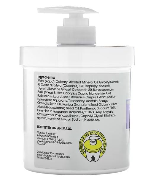 Advanced Clinicals Hyaluronic Acid Moisturizer Body Cream + Hyaluronic Acid Serum 2PC Skin Care Set | Face Serum & Body Lotion Help Diminish Appearance Of Wrinkles, Fine Lines, & Dry Skin, 2PC Bundle-StrideForce Fitness