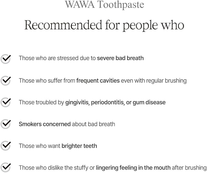 ROROBELL Wawa Toothpaste Made for My Boyfriend's Bad Breath, Sensitive Teeth, Improvement of Gum Problems/Peppermint Flavor/Made with Wasabi I 3.53 fl.oz (Pack of 1)