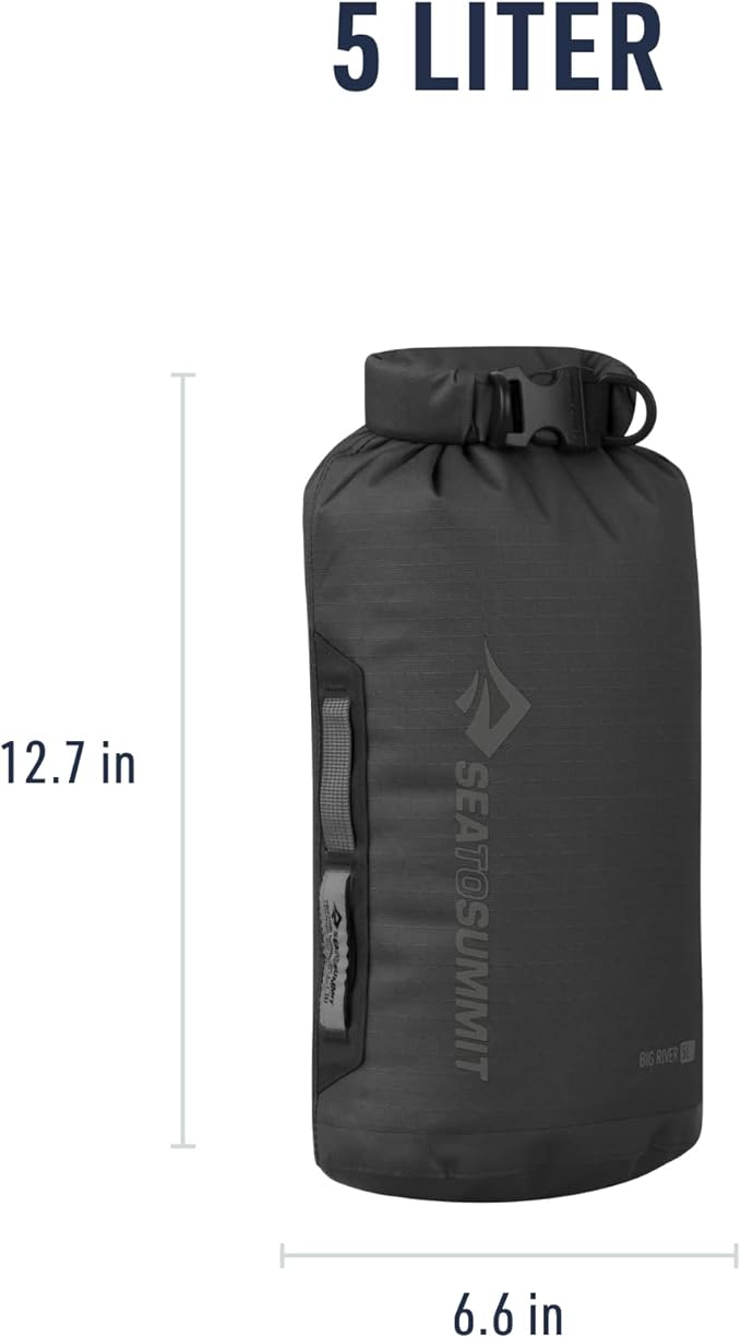 Sea to Summit Big River Dry Bag, Heavy-Duty Dry Storage, 5 Liter, Jet Black-StrideForce Fitness