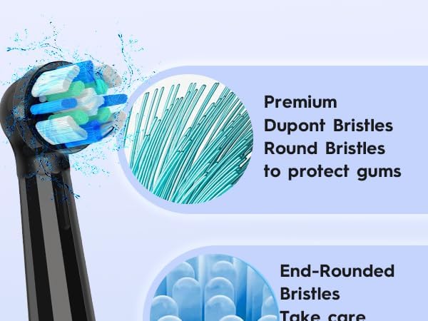 IO Brush Heads Compatible with Oral B IO 2/3/4/5/6/7/8/9/10/Deep Clean Electric Toothbrushes, Replacement Heads Compatible with Oral B IO with Medium Bristles (6 Black)