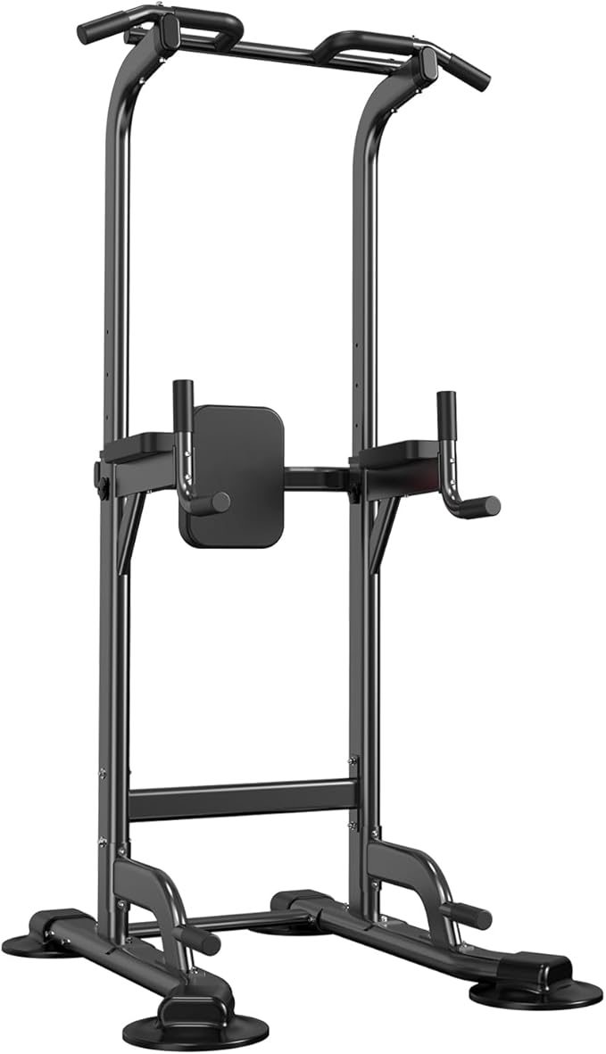 Power Tower Adjustable Height Pull Up & Dip Station Multi-Function Home Strength Training Fitness Workout Station for Home Gym-StrideForce Fitness