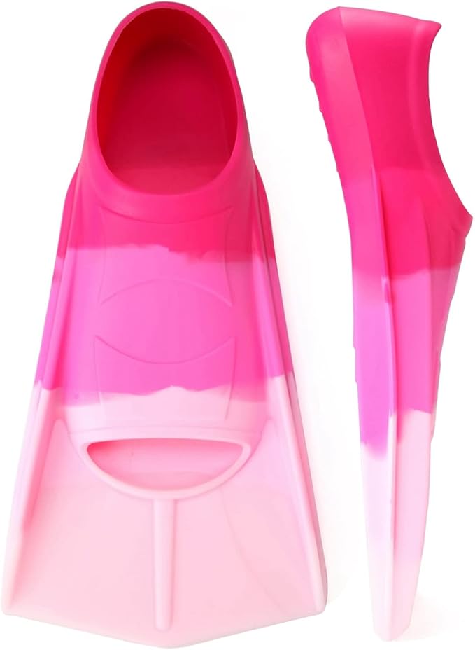 Kids Swim Fins,Short Kids Fins Youth Swimming Flippers for Lap Swimming Training for Children Girls Boys Beginners-StrideForce Fitness