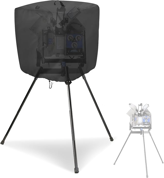 Pitching Machines Cover for Sports Attack Junior Hack Attack Softball Pitching Machine, 600D Waterproof Baseball Pitching Machines Cover, Black-StrideForce Fitness