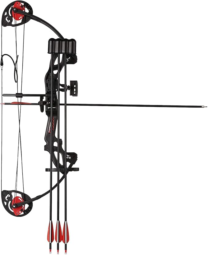 Compound Bow Archery for Youth and Beginner, Right Handed,19”-28” Draw Length,15-29 Lbs Draw Weight, 260 fps-StrideForce Fitness