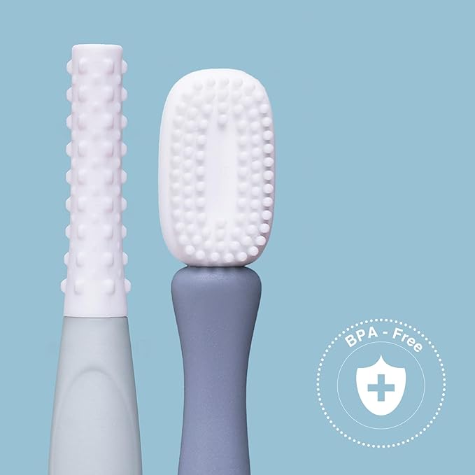 INUSO 2 Oral Sensory Tools Set - Jaw Exerciser, Sensory Brushes, Gum Massager for Promotes Tongue and Jaw Flexibility for Rehabilitation and Daily Care (Grey)