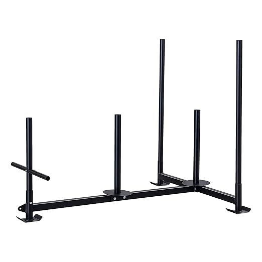 Weighted Training Pull Sled Fit for 1-2 Inch Plates, Sled Workout Equipment, Sport Power Sled for Athletic Exercise and Speed Improvement,300LB-StrideForce Fitness