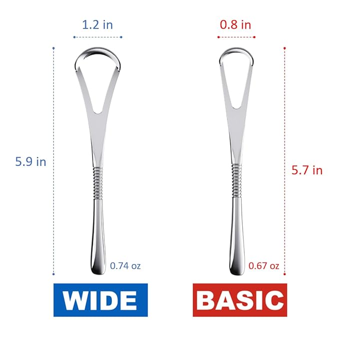 IBANCOOL Tongue Scraper – 316L Stainless Steel Tongue Cleaner with Ergonomic Design to Minimize Gag Reflex, Deep Cleaning Tool, Made in Korea (Basic type for Teens)