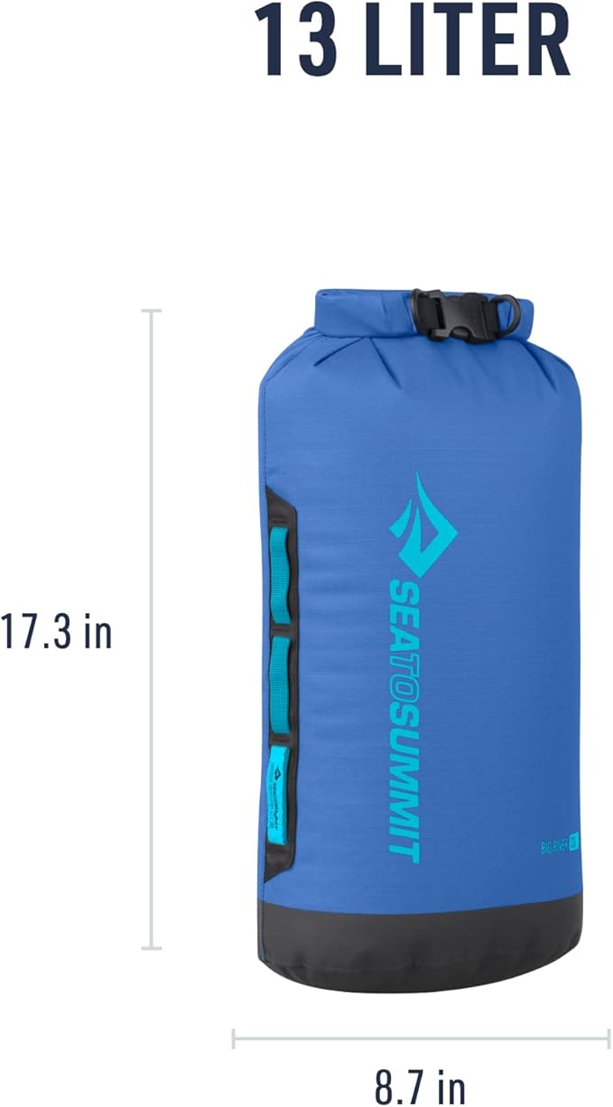 Sea to Summit Big River Dry Bag, Heavy-Duty Dry Storage, 13 Liter, Surf Blue-StrideForce Fitness