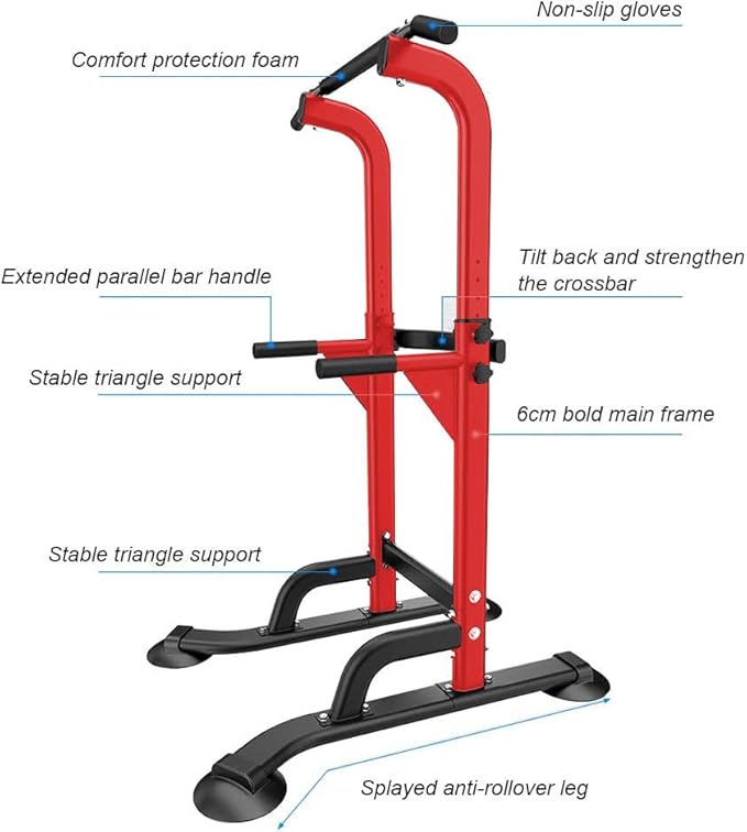 SogesHome Power Tower Pull Up Bar and Dip Station Adjustable Height Dip Stand Multi-Functional Strength Training Fitness Workout Station-StrideForce Fitness