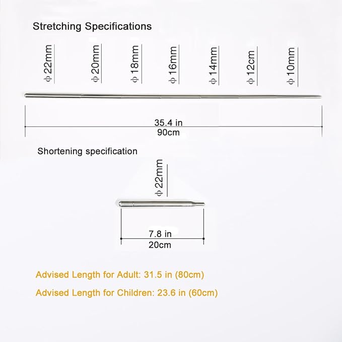 Light Weight Super Endurance Belly Dance Wings Telescopic Stick, Stainless Steel Telescopic Rod Cat Noir Stick-StrideForce Fitness