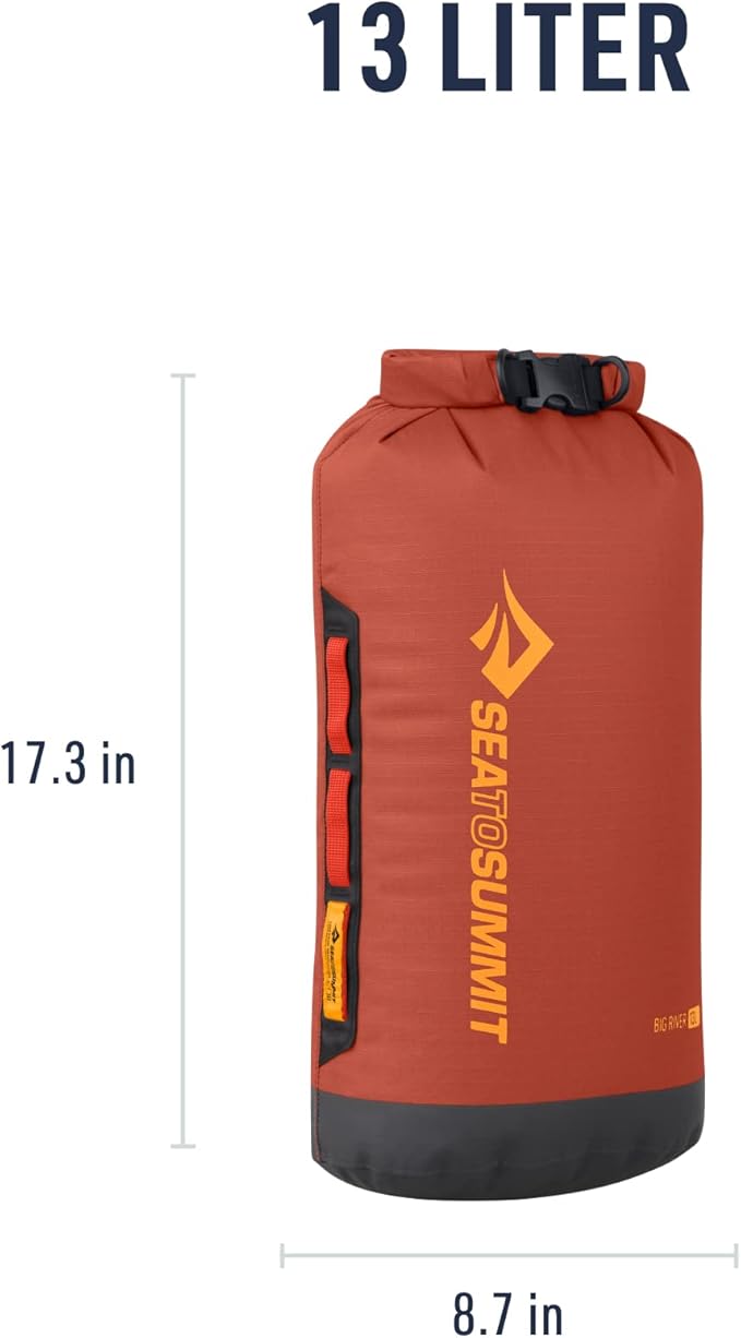 Sea to Summit Big River Dry Bag, Heavy-Duty Dry Storage, 13 Liter, Picante Red-StrideForce Fitness