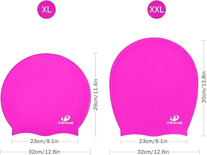 Dsane Extra Large Swimming Cap for Women and Men,Special Design Swim Cap for Very Long Thick Curly Hair&Dreadlocks Weaves Braids Afros Silicone Keep Your Hair Dry-StrideForce Fitness