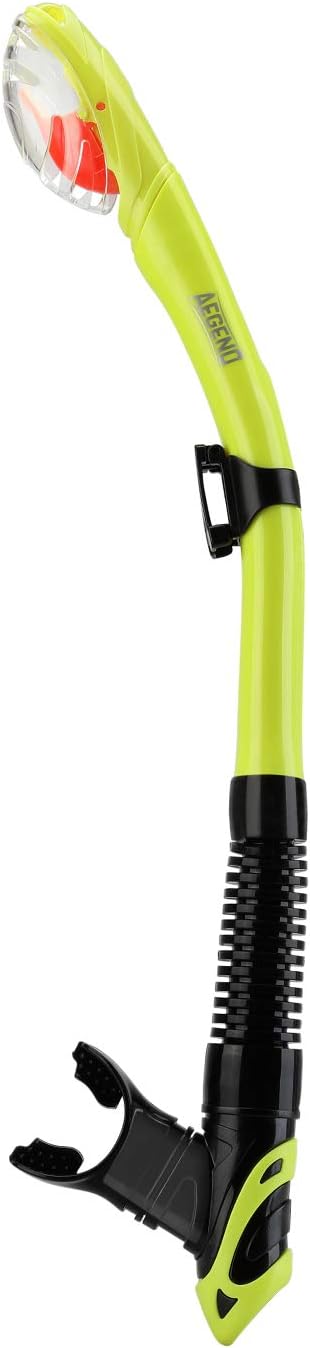 Aegend Dry Snorkel, Dive Mask Easy-Breath Free Diving Snorkel for Snorkeling Scuba Diving Freediving Swimming, with Top Dry Valve and Food-Grade Silicone Mouthpiece-StrideForce Fitness