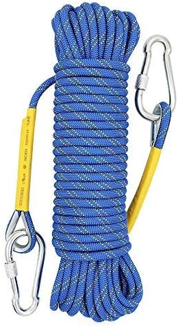 X XBEN Outdoor Climbing Rope 10M(32ft) 20M(64ft) 30M(96ft) 50M(160ft) 70M(230ft) 152M(500FT) 352M(1000FT) Static Rock Climbing Rope for Escape Rope Ice Climbing Equipment Fire Rescue Parachute-StrideForce Fitness