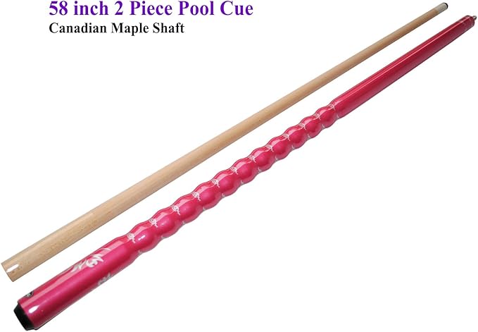 58" Pool Cue Stick,13mm 2-Piece Maple Hardwood Ergonomic Design Billiard Cues Kit,19/20/21oz-StrideForce Fitness