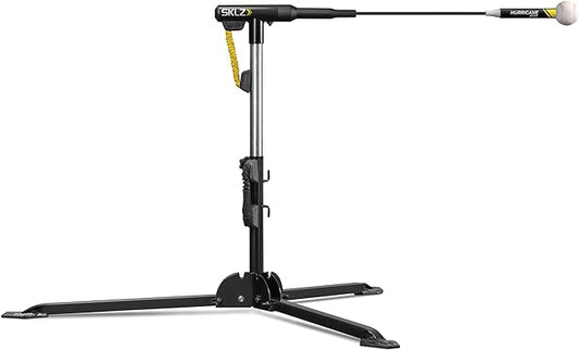 SKLZ Hurricane Batting Swing Trainer for Baseball & Softball - Durable Swing Arm - 4 Power Band System - High-Visibility, Anti-Dent Target Ball Head - Screw-in Base Legs, Metal Stakes & Carry Bag-StrideForce Fitness