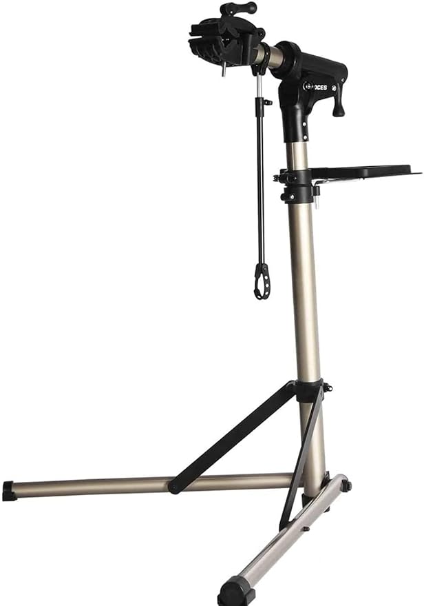 CXWXC Bike Workstand with Adjustable, Bicycle Repair Stand for Maintenance Folding and Lightweight (Champagne-3)-StrideForce Fitness