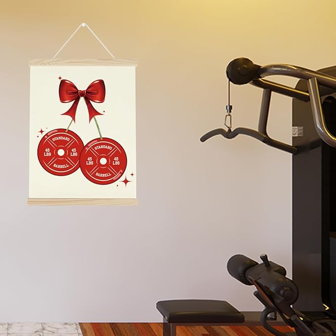Gym Bow Dumbbell Motivational Posters College Dorm Posters Gifts for Girls Friends Gym Flag Wall Art Decor Sign for Home Gym Bedroom Office-StrideForce Fitness