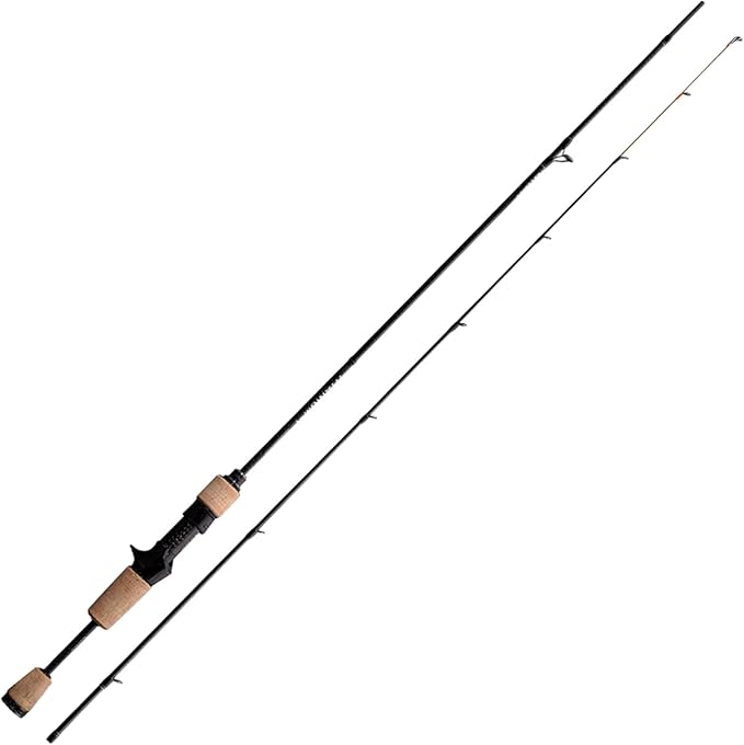 PURELURE Titanium-T Ultralight Fishing Rod Spinning & Casting for Trout Panfish, Carbon Fiber BFS Rod 2Pcs, Titanium Tip & Guides, Cork Handle, 5-6ft Stream Rod XUL Power, Fast/Moderate Fast Action-StrideForce Fitness