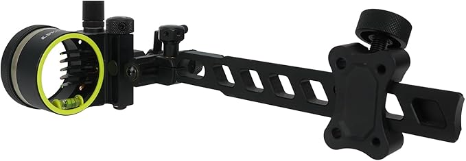 Archery 5-Pin Bow Sight - 0.019" Fiber, Brass Pin, Aluminum Machined - Right and Left Handed, with Hi-Vis Level for Archery, Hunting, Shooting-StrideForce Fitness