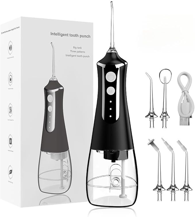 Electric Water Flosser Water Flosser Portable Dental Flosser Oral Cleaning (L10 Black)