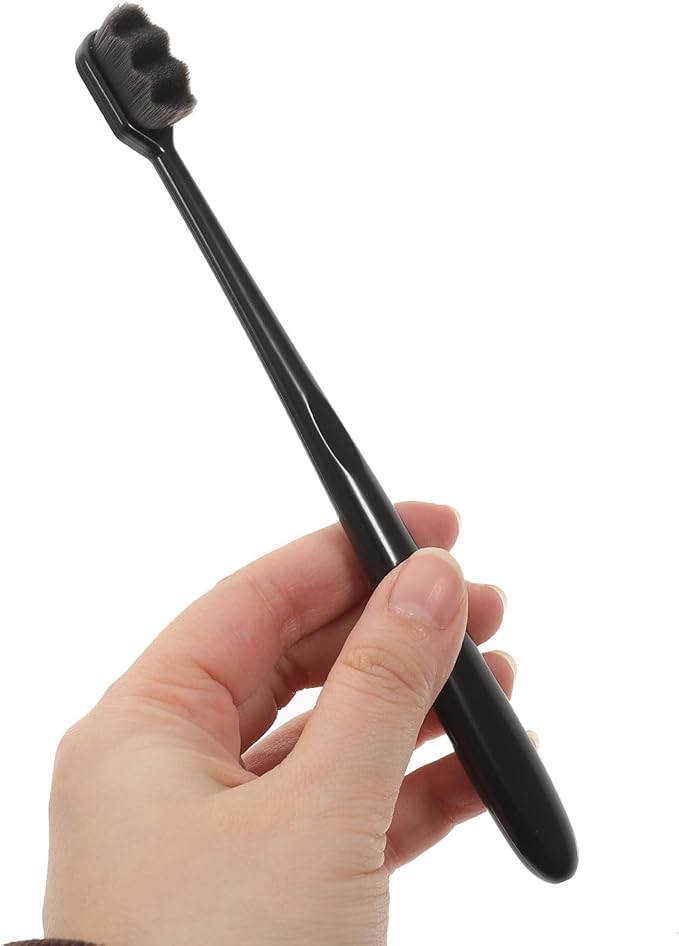 Soft Bristle Toothbrushes for Adults 4pcs Manual Small Travel Toothbrushes Black Curved Handle Ultra-Fine Bristles for Sensitive Teeth and Gum Care Random Color Random Color