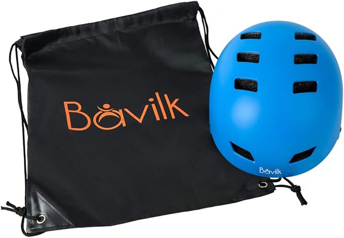 Bike Helmet 3 Sizes for Teenager Kids Youth Adults,Bavilk Skateboard Helmet Adjustable Multi-Sport Bicycle Cycling Scooter Roller Skate Inline Skating Rollerblading for Girls Boys Women Men Teen-StrideForce Fitness