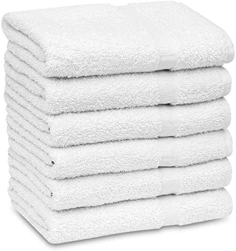 GOLD TEXTILES 48 White Economy Bath Towels Bulk (24x48 Inch) Cotton Blend for Softness-Commercial Grade Easy Care-StrideForce Fitness