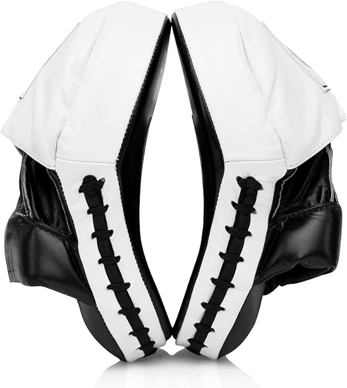 Fairtex FMV9 Contoured Focus Mitts |Striking Accuracy & Protection for Boxing, Muay Thai, Kickboxing |Ergonomic Design, Soft Padding, Secure Fit Leather-StrideForce Fitness