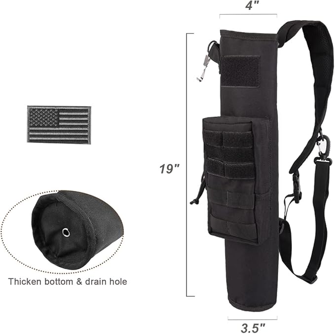 KRATARC Archery Lightweight Back Arrow Quiver Dual Use Foldable Compact Hip Arrows Bag with Molle System Pocket Hanged for Target Shooting Hunting-StrideForce Fitness