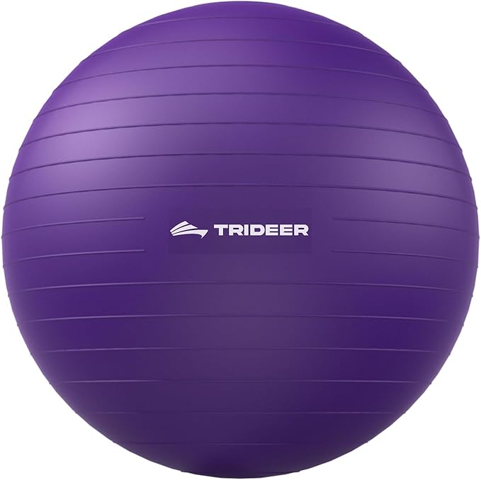 Trideer Extra Thick Yoga Ball Exercise Ball, 5 Sizes Gym Ball, Heavy Duty Ball Chair for Balance, Stability, Pregnancy, Quick Pump Included-StrideForce Fitness