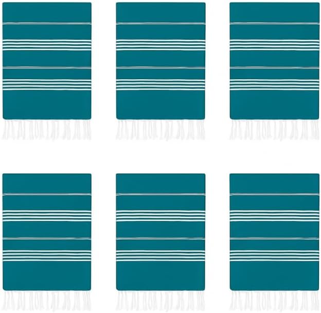 HAVLULAND Turkish Beach Towels Oversized -100% Turkish Cotton Super Soft Lightweight - Absorbent and Quick Drying Bath Towel - Sand Free Beach Towel - Turkish Towels for Adults (Teal, 12 Pack)-StrideForce Fitness