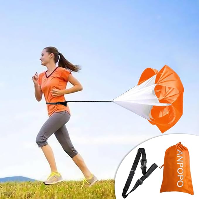 Bfsmile Running Speed Training 56" Parachute with Adjustable Strap, Free Carry Bag. Speed Chute Resistance Running Parachute for Kids Youth and Adults-StrideForce Fitness