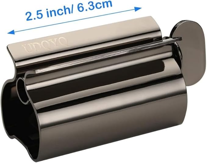 Toothpaste Squeezer - Metal Tube Squeezer Stainless Steel Tube Wringer UDQYQ Toothpaste seat Holder Stand 3 Pack (Black)