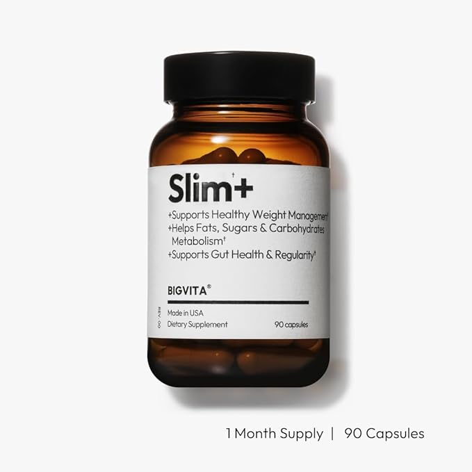 BigVita Slim+ | Supports Healthy Metabolism, Gut Health & Carb Blocking - Vegan, Hormone-Free, 90 Capsules-StrideForce Fitness