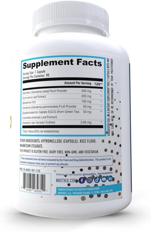NuEthix Formulations GDA-MAX PRO, Double Berbine HCL Supplement, Supports Glucose Metabolism, Weight Management, Immune Support, Heart Health - Non GMO, Gluten Free, Dairy Free, 90 Count-StrideForce Fitness