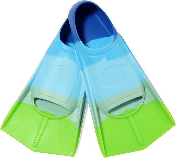 Kids Swim Fins,Short Kids Fins Youth Swimming Flippers for Lap Swimming Training for Children Girls Boys Beginners-StrideForce Fitness