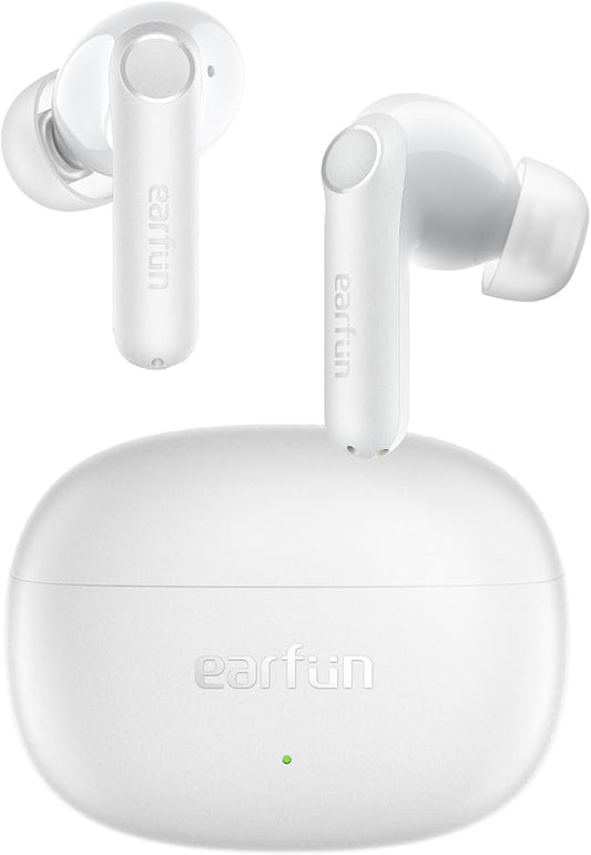 EarFun Air Life Wireless Earbuds, 12mm Driver with Deep Bass, Bluetooth 5.4 in-Ear Earbuds, 4 Mics AI ENC Call, 35H Playtime, 30 Preset EQs Via App, Comfortable Fit, Fast Charging, IPX5, White-StrideForce Fitness