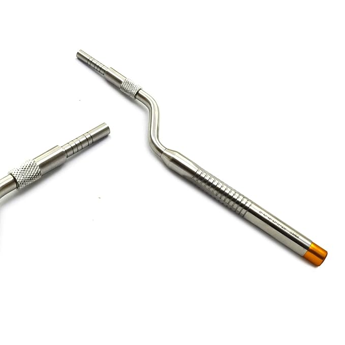 MEDSPO Professional Dental Instruments Osteotome Periotome Luxating Elevator Implant | Orthodontic PDL Teeth | Surgical Root Extraction Spreading (Osteotome Periotome Curved)