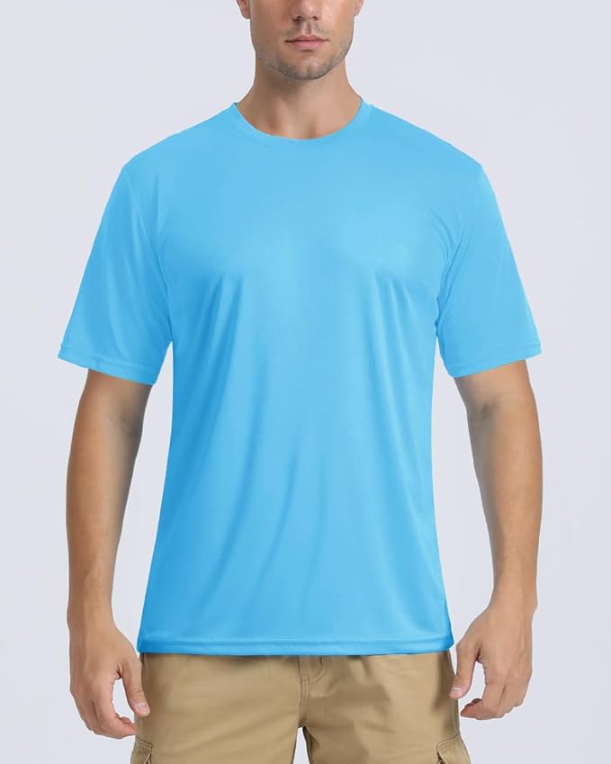 Boladeci Men's Swim Shirt Short Sleeve UPF 50+ Sun Protection SPF UV Moisture Wicking Lightweight Quick Dry Rash Guard-StrideForce Fitness