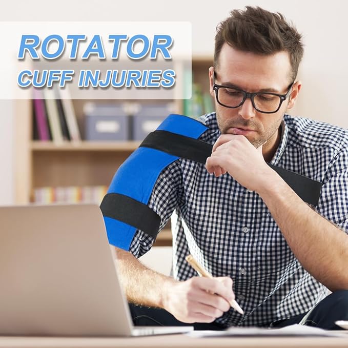 WORLD-BIO Large Gel Ice Pack Wrap for Injuries, Reusable Cold Compress Therapy Ice Pack with Straps for Swelling, Bruises, Hip, Knee Replacement Surgery, Back, Shoulder,11" x 14" Blue-StrideForce Fitness