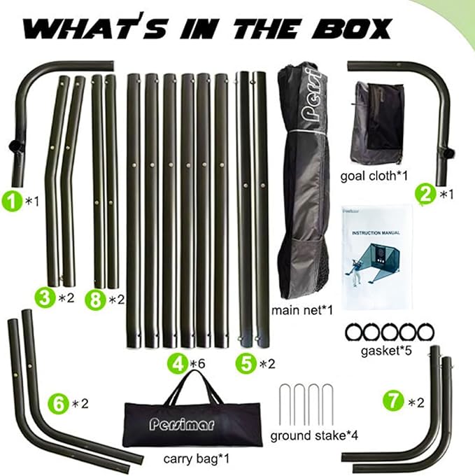 Golf Cage Practice Hitting Net,10x7ft Heavy Steel Frame with 2 Net Side Barriers,for Backyard Driving Chipping Swing Training, Home Range for Indoor& Outdoor.-StrideForce Fitness