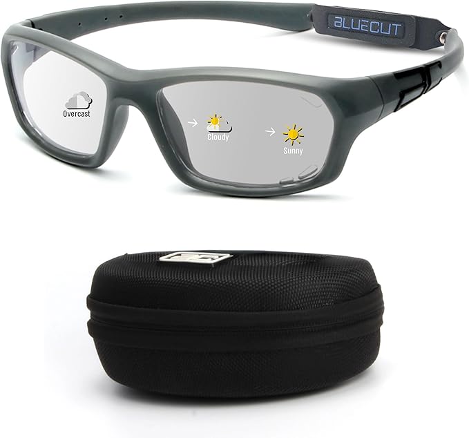 BLUE CUT Sports Protection Goggles, Photochromic Lenses Safety Glasses for Basketball, Pickleball Indoor Outdoor Sports-StrideForce Fitness