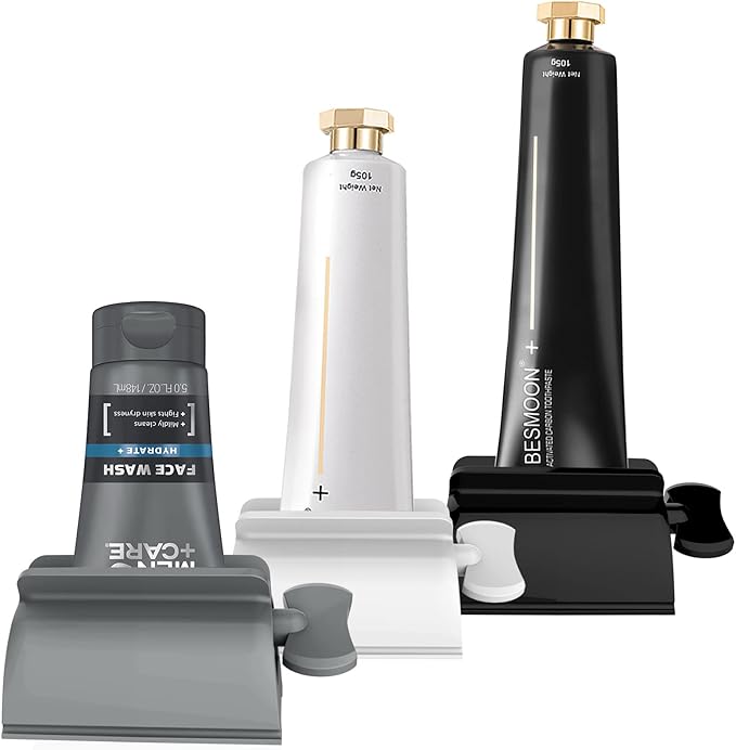 LAMY Toothpaste Squeezer, 3 PCS Tube Squeezer Bathroom and Kitchen Gadgets for Various Tube-Based Cosmetics and Sauces, Home and Apartment Essentials