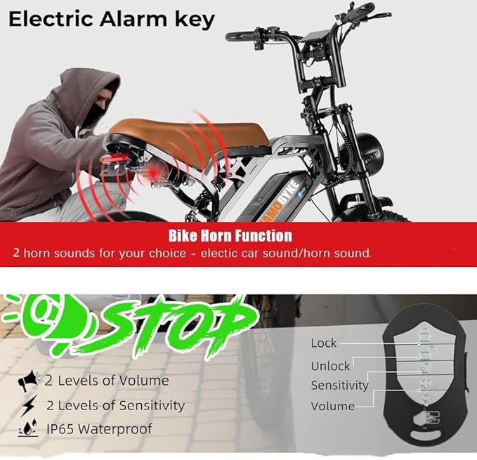 V20 4.0 Electric Bike for Adults,28/30Mph Max Speed,48V15.6Ah Battery,25-68 Miles Max Range, Dual Hydraulic Brakes Ebike,Turning Light, Electric Bike for Commute/Offroad/Rain/Snow Riding.-StrideForce Fitness