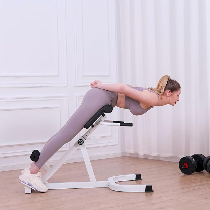 Roman Chair,Back Extension Bench,Multi Functional Ab Bench, Hyperextension Bench Abdominal Exercise, Leg Strength Trainer Home Men Women Full Body-StrideForce Fitness
