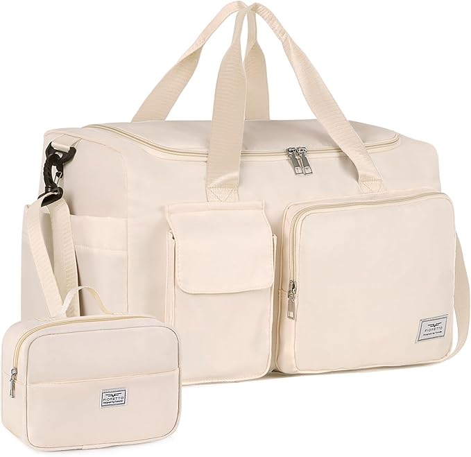 FIORETTO Women's Gym Duffle Bag with Shoes Compartment, 37L Capacity, Ideal for Travel, Gym, Sports, Duffel, Weekender-StrideForce Fitness