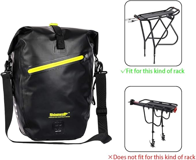 Rhinowalk Bike Bag Waterproof Bike Pannier Bag for Bicycle Cargo Rack Saddle Bag Shoulder Bag Laptop Pannier Rack Bicycle Bag Professional Cycling Accessories-StrideForce Fitness
